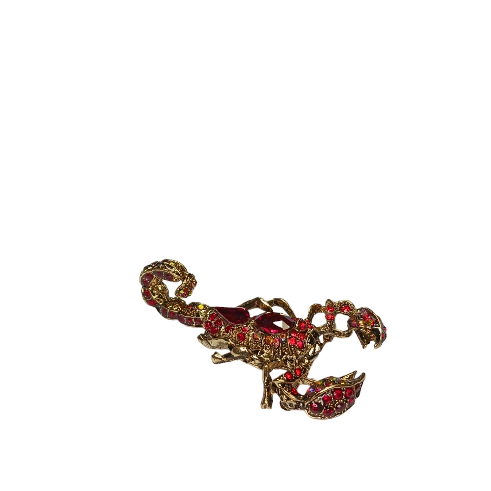 Scorpion Crystal Rhinestone Bling Articulated Stinger Brooch Pendant - Picture 14 of 15